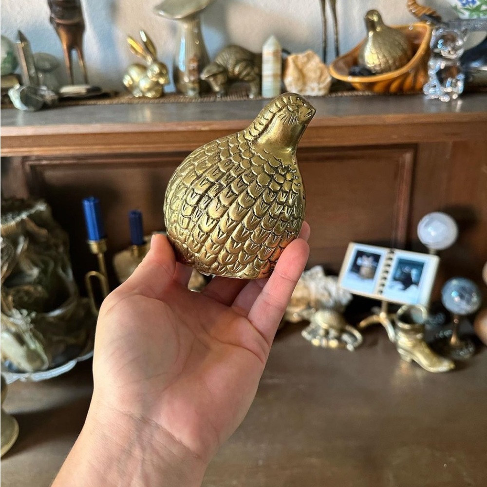 Brass Quail Figurine